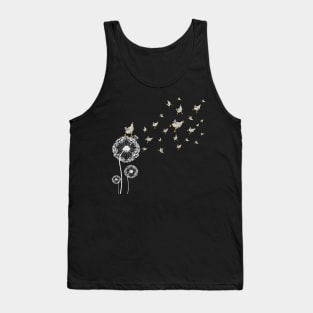 Retro Chicken Farmer Farming Flower Dandelion Tank Top